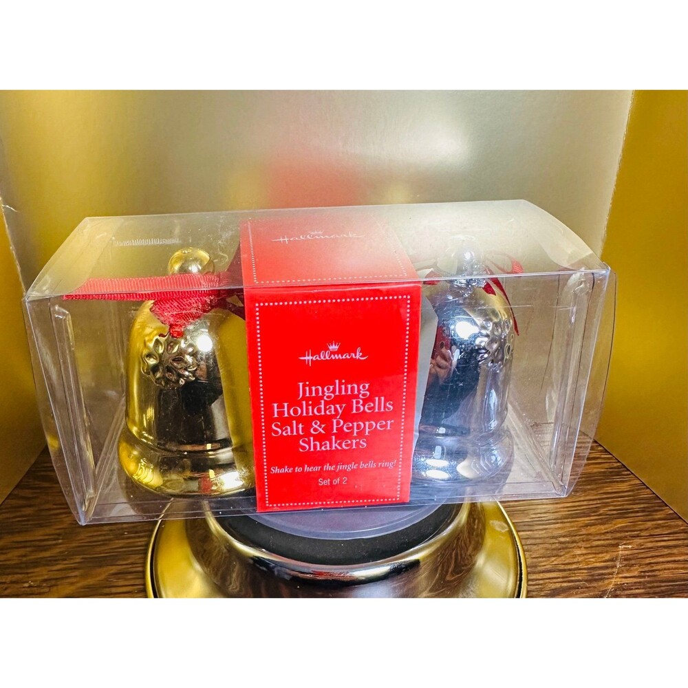 Brand New Hallmark Jingling Holiday Bells Salt & Pepper Shaker Set (Pack of 2)
